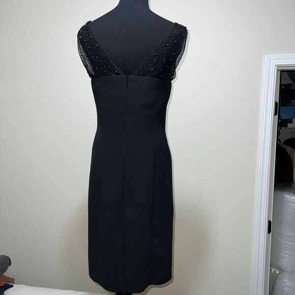 Joseph Ribkoff Beaded Straps Black Shift Dress Womens 8 Sleeveless VTG Canada - Picture 3 of 15